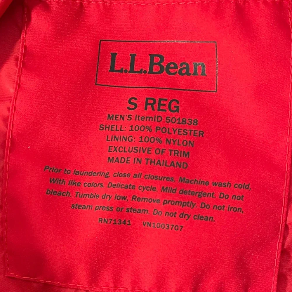 L.L. Bean Men's Small‎ 3 in 1 Sweater Fleece Jacket Red Gray Coat Waterproof